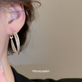Textured Gold Tone Medium Round Hoop Earrings Jewelry view 3