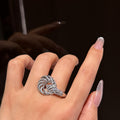 Twisted Pavé Crystal Open Bangle And Matching Knot Rings view 6