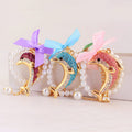 Rhinestone Dolphin Keychain With Ribbon Bow and Pearl-Look Beads view 9