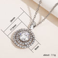 Round Triple-Halo Pendant Necklace In Gold And Silver Tones view 5