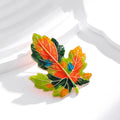 Red Gold Tone Maple Leaf Enamel Metal Brooch Pin for Jackets and Lapels view 5