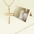 Infinity-Knot Wrapped Cross Pendant Necklace In Polished Gold Tone view 3