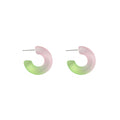 Frosted Gradient C Hoop Earrings Candy Resin Color Stud view 5