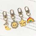 Gold Tone Rainbow Star Moon and Sun Clip Keychains view 2