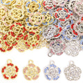 Crystal Camellia Flower Charms in Four Colors and Two Metal Tones view 4