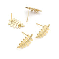 Leaf Shaped Earring Posts with Hanging Loop in Four Finishes view 7