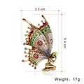 Red Gold Tone Butterfly Metal Brooch Pin 3.3 x 5.4 cm view 2