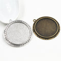 Large 40 mm Round Metal Pendant Trays in Two Antique Finishes view 5