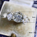 Silver Tone Three Stone Ring With Mixed Cut Stones view 4