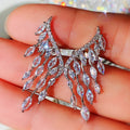 Marquise Wing Open Rings and Drop Earrings Zircon Metal view 7