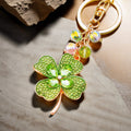 Double Crystal Four Leaf Clover Keychains in Four Colors plus Assorted view 1
