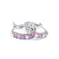 Round Stone Half-Hoop Earrings In Seven Bright Colors view 8