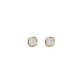 Black and White Rounded Square Small Stud Earrings view 5