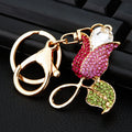 Dewdrop Rose Keychains in Fuchsia and Purple with Unlisted Main Images view 1