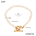 Freshwater Pearl Necklace Bracelet Hoop Earring Set Gold Tone view 6