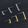 Stainless Steel Bar Earring Posts With Loop in Three Lengths view 2