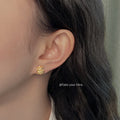 Gold Irregular Molten Nugget Stud Earrings Two Styles view 1