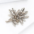 Rhinestone Palm Leaf Brooch Pink Champagne Crystal Clusters view 4