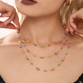 Multicolor Natural Stone Abacus Bead Station Necklace Bracelet view 1