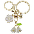 White or Pink Blossom Bee Bell Flower Keychains with Metal Hardware view 5