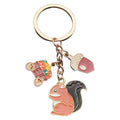 Autumn Squirrel Acorn Harvest Wagon Enamel Charm Keychain view 5