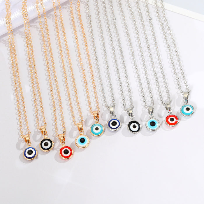 Round Evil Eye Pendant Necklaces in Ten Gold and Silver Tone Designs