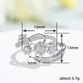 Lily Of The Valley Open Ring In Polished Silver Tone view 5