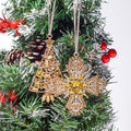 Rose Gold Rhinestone Christmas Tree Cross Ornament Charm view 1
