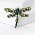 Colorful Crystal Dragonfly Brooch With Faceted Crystals And Polished Metal Details view 2