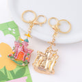 Enamel Fairy Tale Castle Keychain Metal Palace Bag Charm view 4