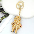Rhinestone Santa Claus Keychain Gold Tone Bag Charm view 4