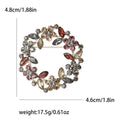 Round Leaf and Crystal Wreath Brooch in Four Mixed Palettes view 8