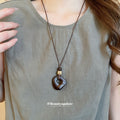 Brown Wood Look Pendant Necklaces In Three Shapes Jewelry Design view 3