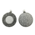 Geometric Border Round Pendant Settings for Jewelry Making view 2