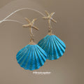 Champagne Shell And Starfish Drop Earrings With Mixed Gallery Jewelry view 3