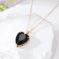Gold Tone Faceted Heart Crystal Pendant Necklaces in Eight Colors view 10