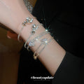 Clear Crystal Bow Center Open Cuff In Gold Or Silver Tone view 2