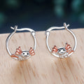 Silver Rose Gold Axolotl Mini Huggie Hoop Earrings Pair view 2