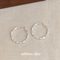 Twisted Faceted Metal Hoop Earrings Gold Silver Tones view 7