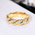 Marquise Chain-Link Pave Wide Band Ring In Polished Gold Tone view 2