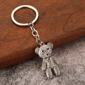 Rhinestone Bear Keychain, Gold, Silver, Rainbow Color Options view 3