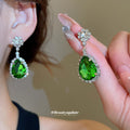 Colorful Teardrop Crystal Flower Drop Earrings Fashion Jewelry for Women view 4