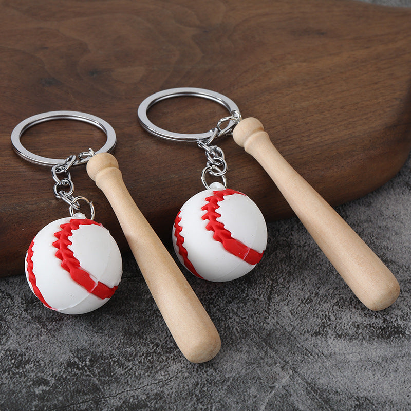 Creative PVC Baseball Keychain Set Sports Gift Accessory