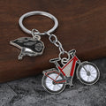 Bicycle and Helmet Enamel Keychains in Four Frame Colors view 4
