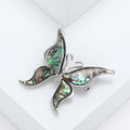 Silver Abalone Shell Butterfly Brooch Iridescent Wing Inlays view 3