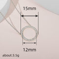 Gold Silver Clear Pave Open Circle Studs and Pendant Necklace view 4
