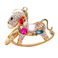 Jeweled Rocking Horse Keychain with Multicolor Faceted Stones view 5