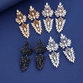 Silver Tone Horse Tassel Crystal Four Designs Metal Dangle Earrings view 3