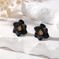 Five Petal Metal Flower Stud Earrings in Seven Colors view 7
