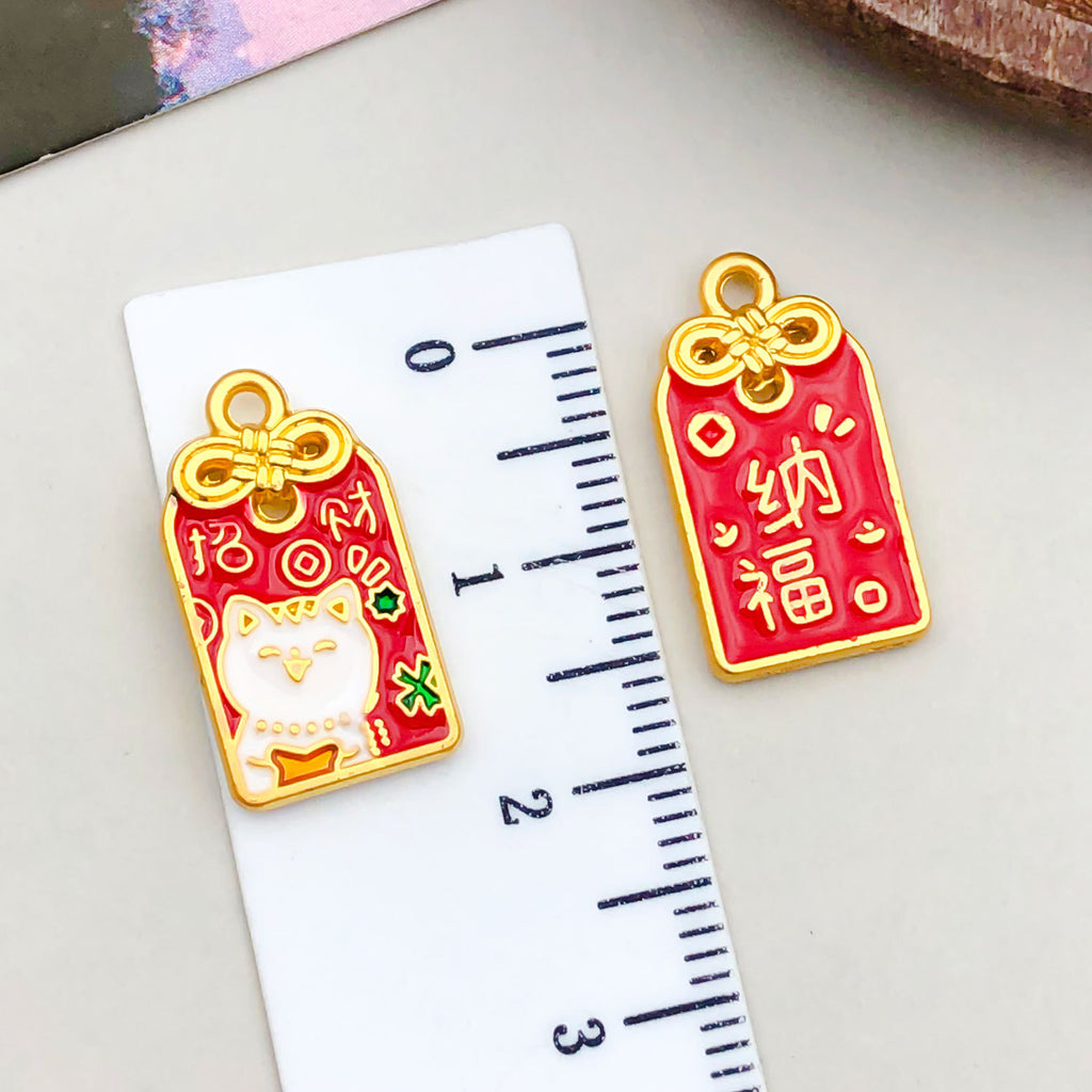 Gold Tone Zinc Alloy Lucky Cat Luck Charm Pendant for DIY Bracelet Necklace Keychain